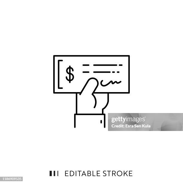 bank check payment icon with editable stroke and pixel perfect. - signature logo stock illustrations