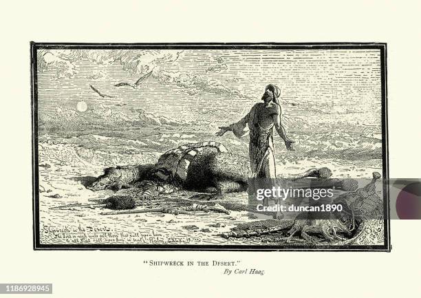arab bedouin stranded in the desert with dead camel - saudi man stock illustrations