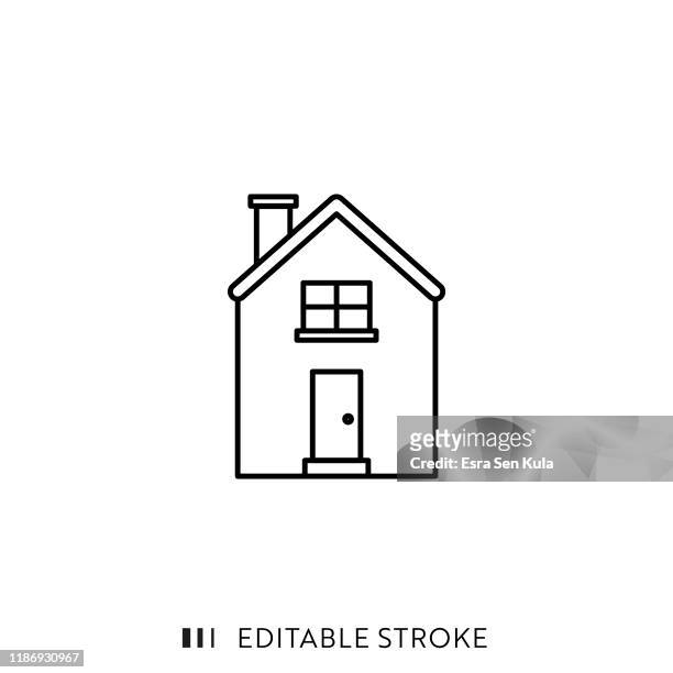 house icon with editable stroke and pixel perfect. - house stock illustrations