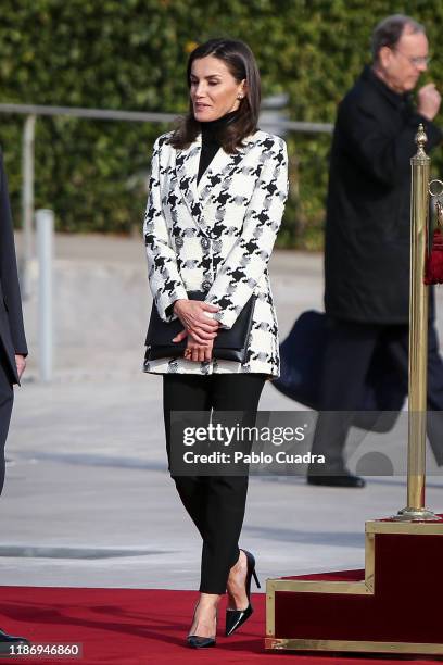Queen Letizia of Spain departs for an official visit to Cuba at the Barajas Airport on November 11, 2019 in Madrid, Spain.