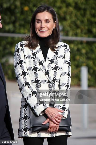 Queen Letizia of Spain departs for an official visit to Cuba at the Barajas Airport on November 11, 2019 in Madrid, Spain.