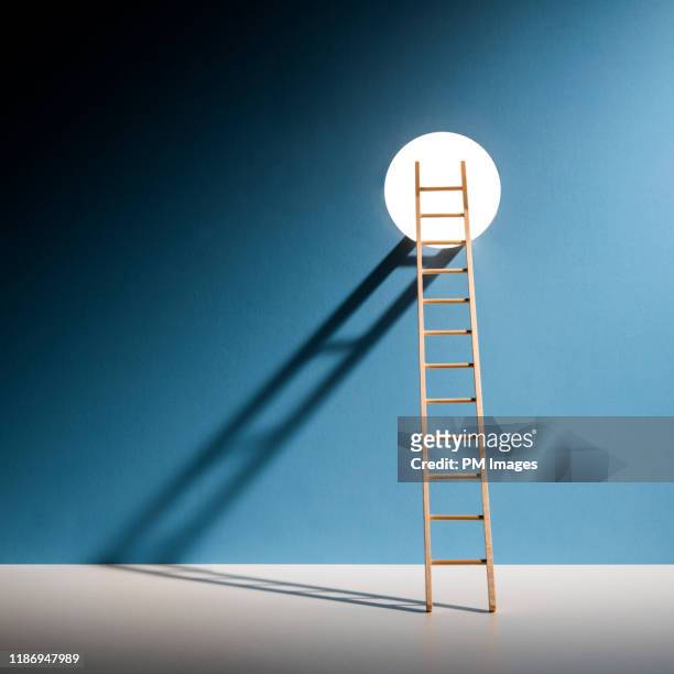 ladder through hole in wall - opportunity stock pictures, royalty-free photos & images