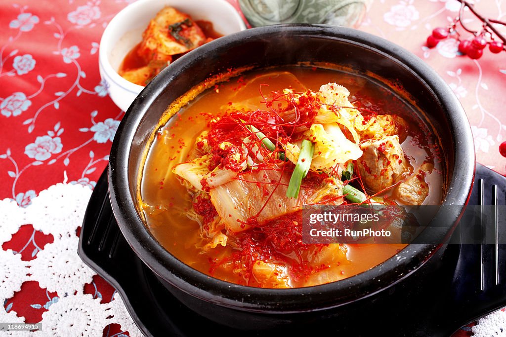 Kimch pot,kimchi jjigae,korea food image