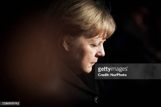 German Chancellor Angela Merkel visits the former Nazi death camp of Auschwitz. Oswiecim, Poland on 6 December, 2019. Merkel, who has visited...