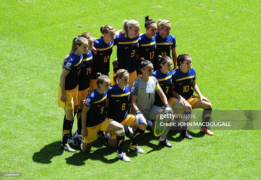 Players of Australia pose for a group ph