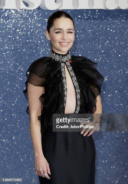 Emilia Clarke attends the "Last Christmas" UK Premiere at the BFI Southbank on November 11, 2019 in London, England.