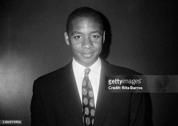 Portrait of American Jazz musician and composer Branford Marsalis as he poses at the Indochine restaurant, New York, New York, June 12, 1992.