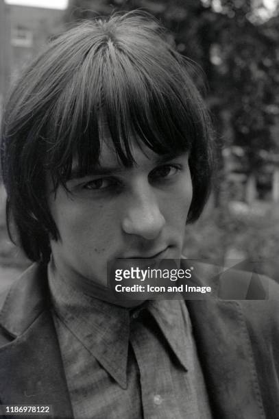 American singer-songwriter and founding member of The Byrds, Gene Clark, in Soho Square for the band's appearance on Ready Steady Go!, August 6 in...