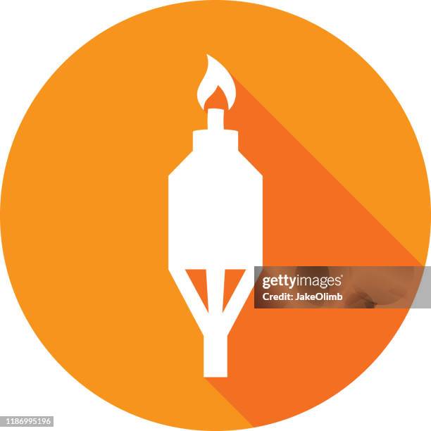 outdoor torch icon silhouette - bamboo material stock illustrations