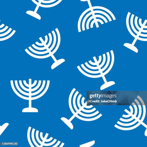 hanukkah menorah pattern silhouette - jewish heritage month stock illustrations