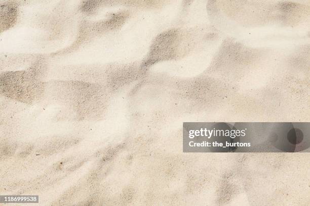 full frame shot of sand area on the beach - sand background stockfoto's en -beelden
