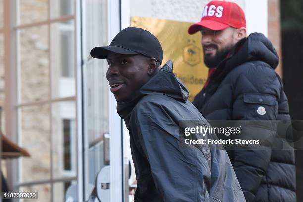 Kurt Zouma of France arrives ahead of a training session on November 11, 2019 in Clairefontaine, France. France will play against Moldova in their...