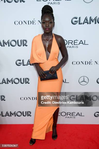Nyakim Gatwech attends the 2019 Glamour Women Of The Year Awards at Alice Tully Hall on November 11, 2019 in New York City.
