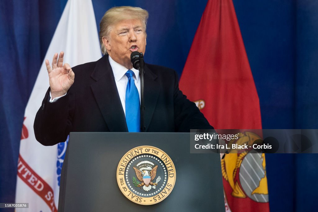 President Donald Trump Opening Ceremony for Veterans Day Parade : NYC
