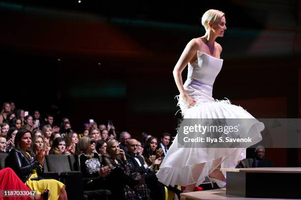 Charlize Theron walks onstage at the 2019 Glamour Women Of The Year Awards at Alice Tully Hall on November 11, 2019 in New York City.