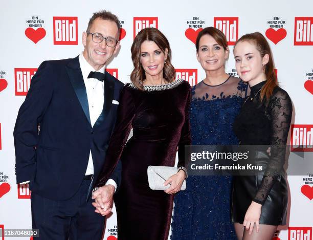 Wolfram Becker, Gerit Kling, Anja Kling and Alea Kling during the Ein Herz Fuer Kinder Gala at Studio Berlin Adlershof on December 7, 2019 in Berlin,...