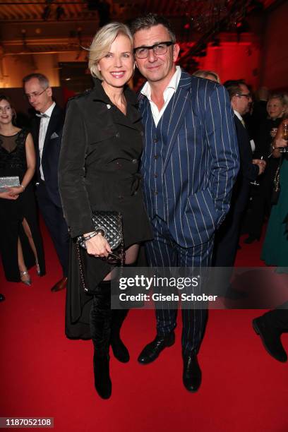 Hans Sigl and his wife Susanne Sigl during the Ein Herz Fuer Kinder Gala at Studio Berlin Adlershof on December 7, 2019 in Berlin, Germany.