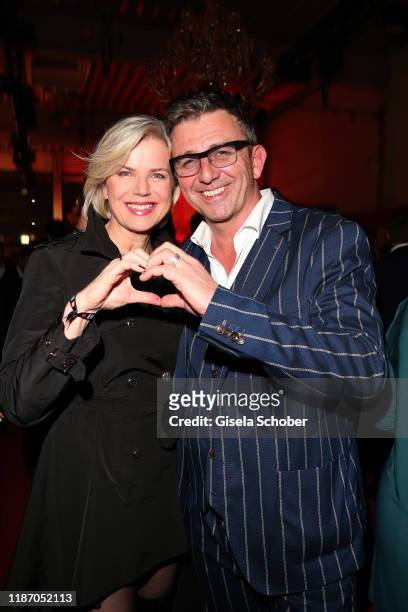 Hans Sigl and his wife Susanne Sigl during the Ein Herz Fuer Kinder Gala at Studio Berlin Adlershof on December 7, 2019 in Berlin, Germany.