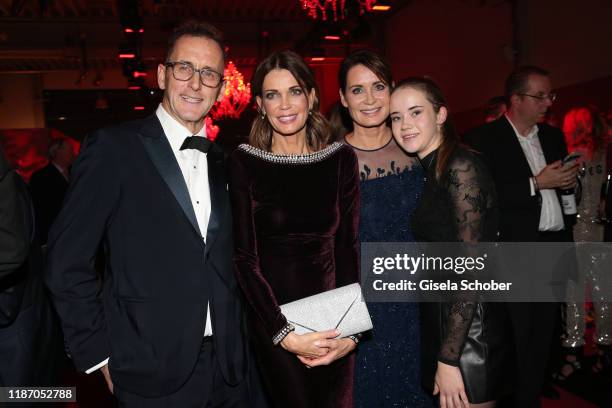 Gerit Kling and her husband Wolfram Becker her sister Anja Kling and their daughter Alea during the Ein Herz Fuer Kinder Gala at Studio Berlin...