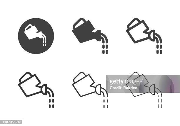 watering can icons - multi series - watering stock illustrations