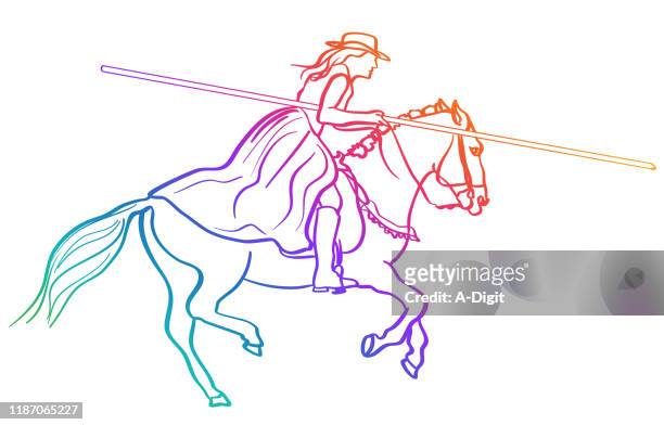 bildbanksillustrationer, clip art samt tecknat material och ikoner med hästsport rainbow - domestic animals stock illustrations