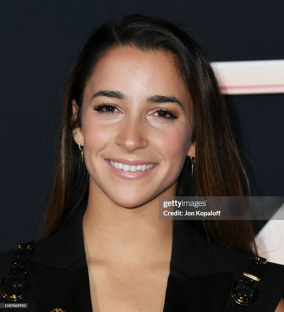 Aly Raisman attends the premiere of Columbia Pictures' "Charlie's