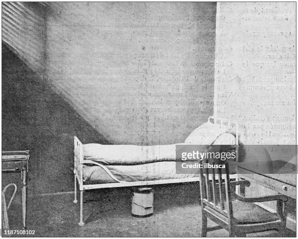 antique photo: prison - jail bed stock illustrations