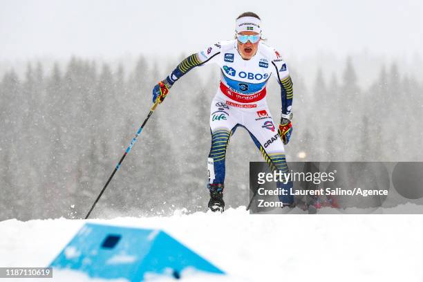Moa Lundgren takes 3rd place during the FIS Nordic World Cup Men's and Women's Cross Country Relay on December 8, 2019 in Lillehammer, Norway.