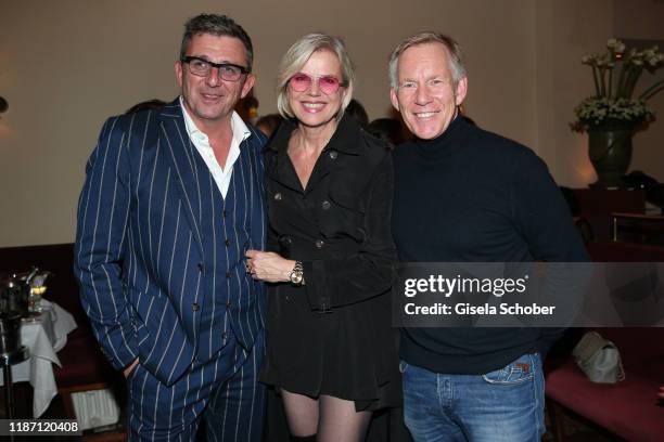 Hans Sigl, Susanne Sigl and Johannes B. Kerner during the after show party for the Ein Herz Fuer Kinder Gala at Borchardt Restaurant on December 7,...