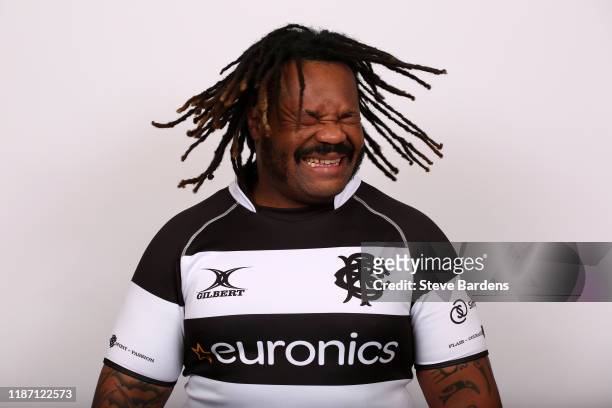 Mathieu Bastareaud of the Barbarians poses for a portrait during the Barbarians Squad Photo call on November 12, 2019 in London, England.