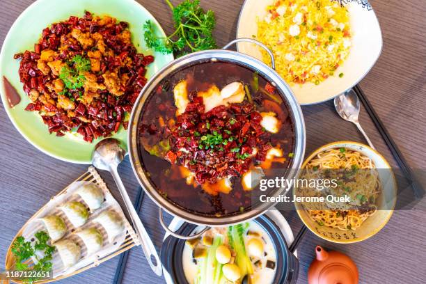 china sichuan spicy dishes - szechuan cuisine stock pictures, royalty-free photos & images