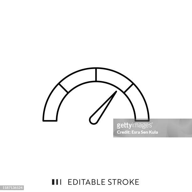 credit score icon with editable stroke and pixel perfect. - speedometer stock illustrations
