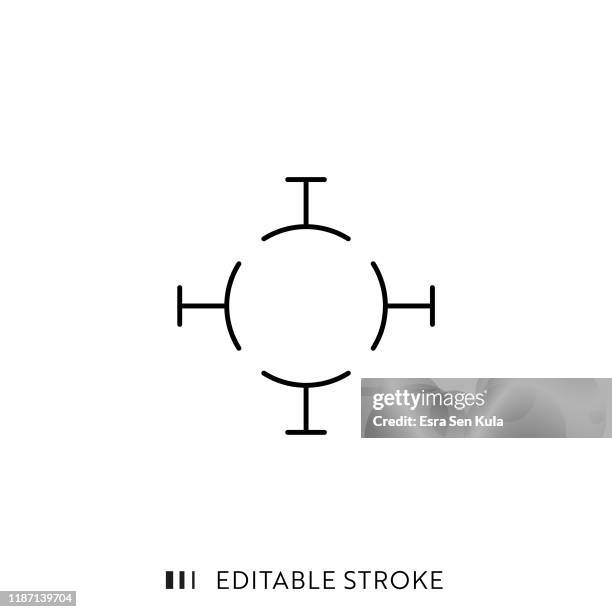 stockillustraties, clipart, cartoons en iconen met doelpictogram met bewerkbare lijn en pixel perfect. - vizier