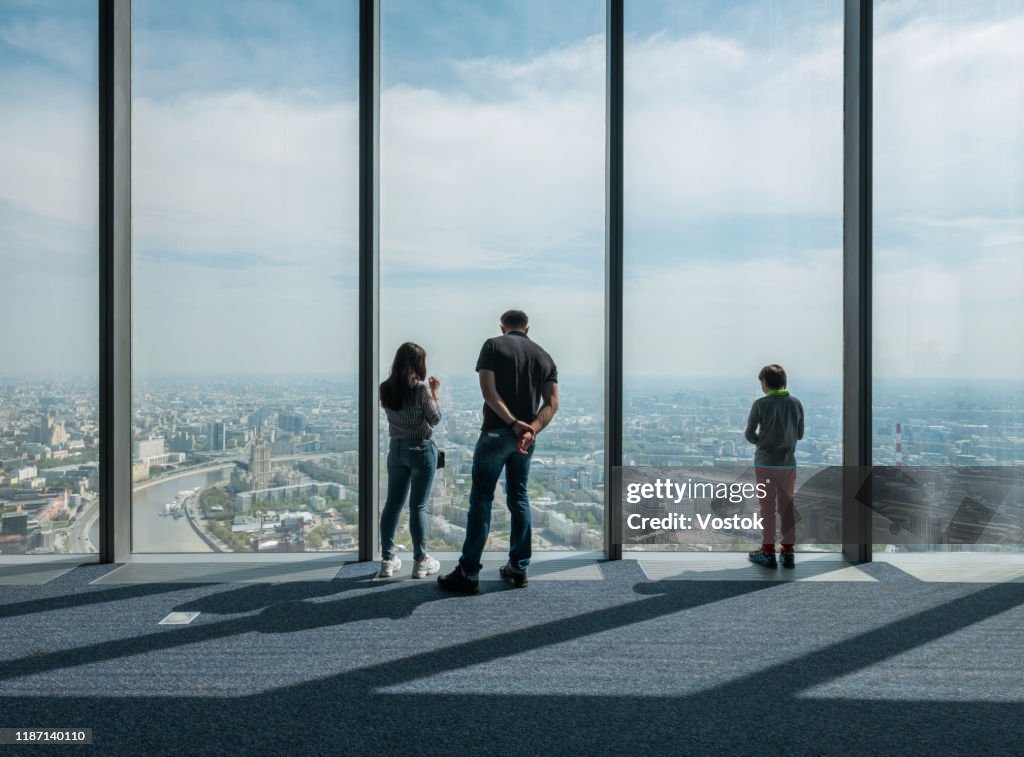 Panoramic floor in one of the skyscrapers in Moscow-City