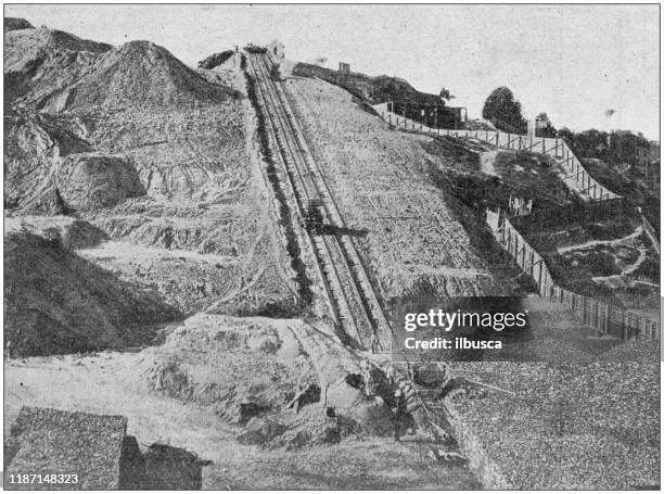 antique photo: building of sacre coeur de paris - coeur stock illustrations