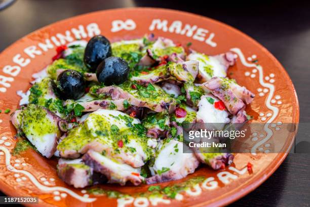 traditional portugal cuisine, octopus salad - cultura portoghese foto e immagini stock