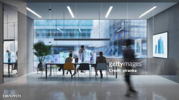 ufficio futuristico - corporate business foto e immagini stock