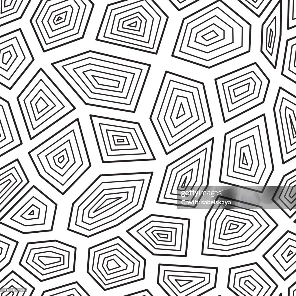 Black And White Turtle Shell Inspired Geometric Background High-Res ...