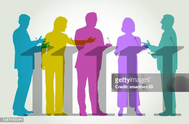 tv election debate - politics and government stock illustrations
