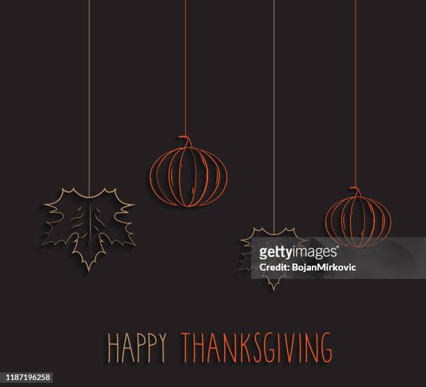 ilustrações de stock, clip art, desenhos animados e ícones de thanksgiving card, minimal concept. vector - happy thanksgiving banner