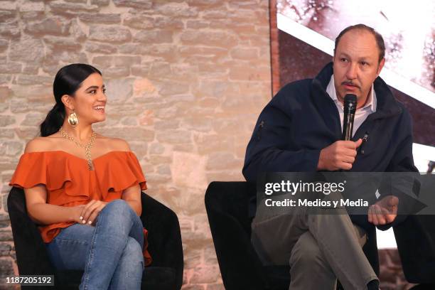 Teresa Ruiz and Paulina Gaitán attends the presentation of the TV show 'Narcos''s all season will be aired on A&E at Four Seasons Hotel Mexico City...