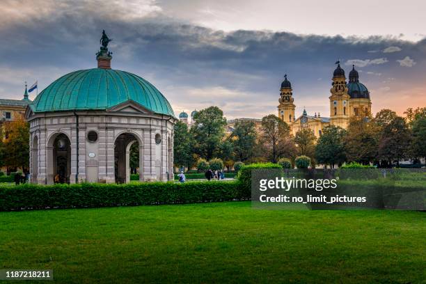 temple of diana and park hofgarten in munich - munich residenz stock pictures, royalty-free photos & images