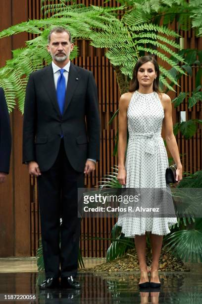 King Felipe VI of Spain and Queen Letizia of Spain visit the Consejo de Estado on November 12, 2019 in La Havana, Cuba. King Felipe VI of Spain and...