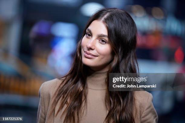 Camila Morrone visits "Extra" at The Levi's Store Times Square on November 12, 2019 in New York City.