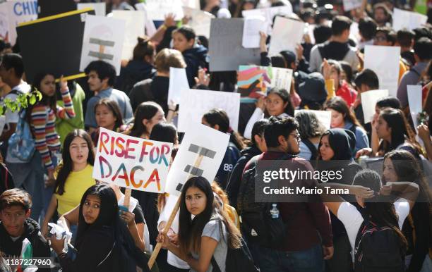 Students and supporters rally in support of DACA recipients on the day the Supreme Court hears arguments in the Deferred Action for Childhood...