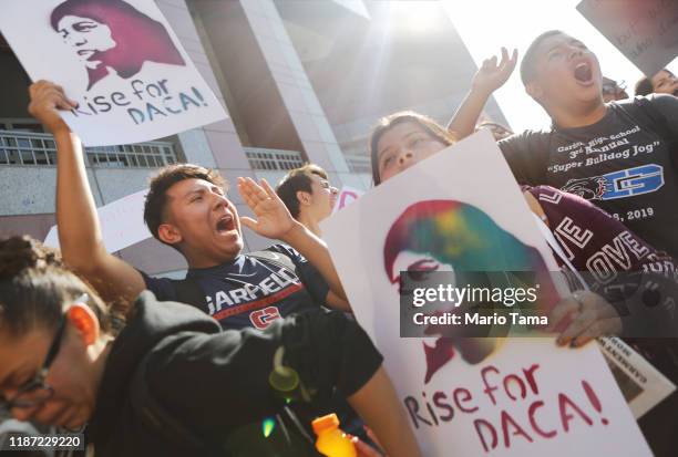 Students and supporters rally in support of DACA recipients on the day the Supreme Court hears arguments in the Deferred Action for Childhood...