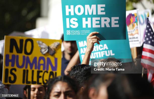 Students and supporters rally in support of DACA recipients on the day the Supreme Court hears arguments in the Deferred Action for Childhood...