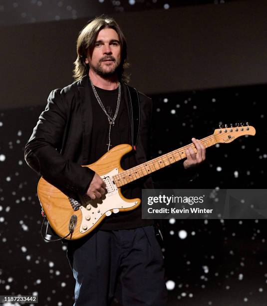 Juanes performs onstage during rehearsals for the 20th annual Latin GRAMMY Awards at MGM Grand Hotel & Casino on November 12, 2019 in Las Vegas,...