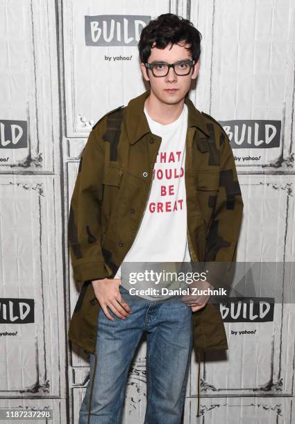 Asa Butterfield attends the Build Series to discuss the Netflix show "Sex Education" at Build Studio on November 12, 2019 in New York City.