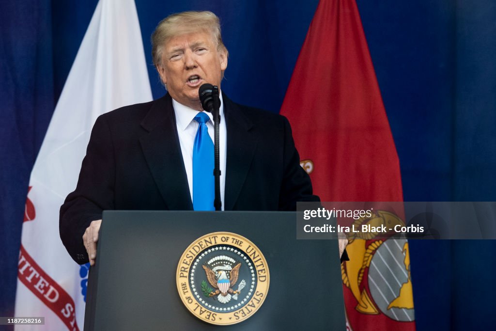 President Donald Trump Opening Ceremony for Veterans Day Parade : NYC